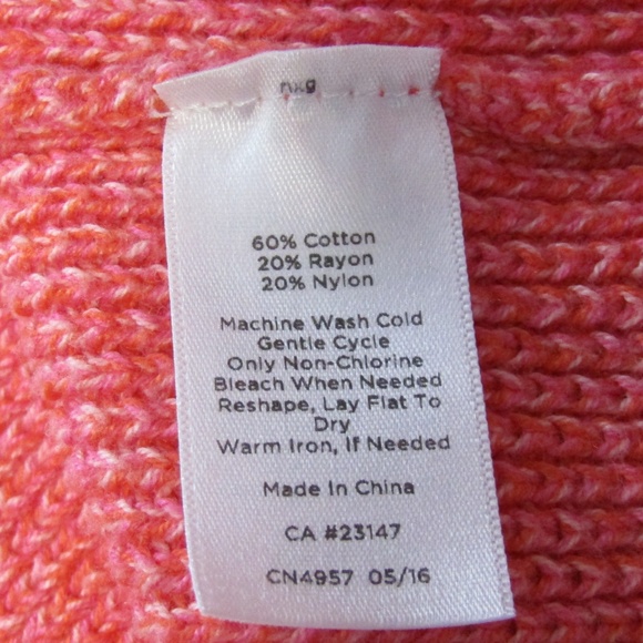 Talbots Petites Pink & Orange Cable Knit Sweater - Picture 6 of 6